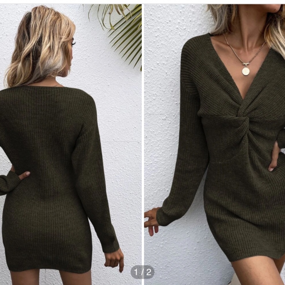 Shein green dress